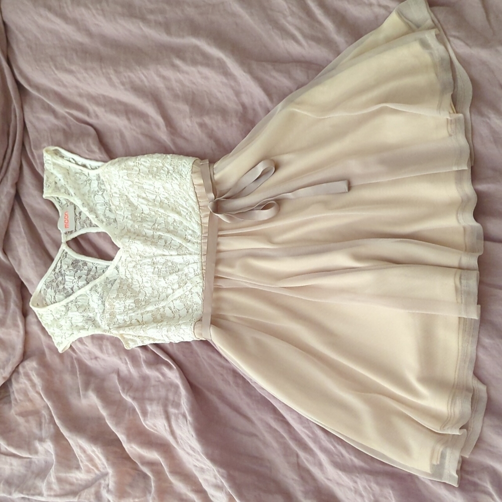 Moon Hot Cocoa Dress, cream/off-white, size small